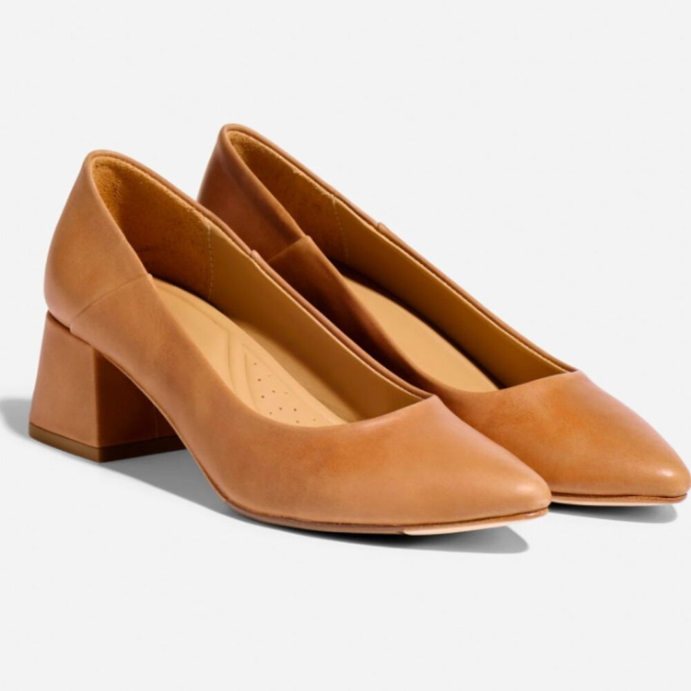 NWT - Nisolo Fiorela Go-To Mid Heel Caramel - 9